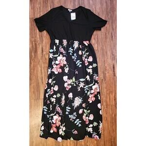 Nwt White Birch Black & Floral Maxi Dress Womens Size 3x